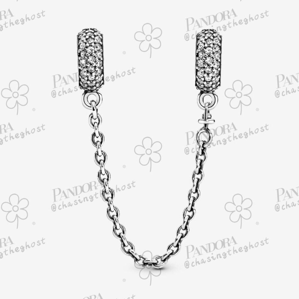 Pandora Sparkling Pavé Safety Chain Charm - Picture 2 of 4
